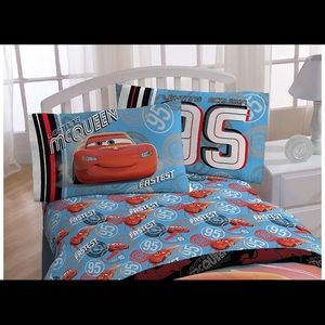 Disney Cars 95 Full 4 Piece Blue Sheet Set